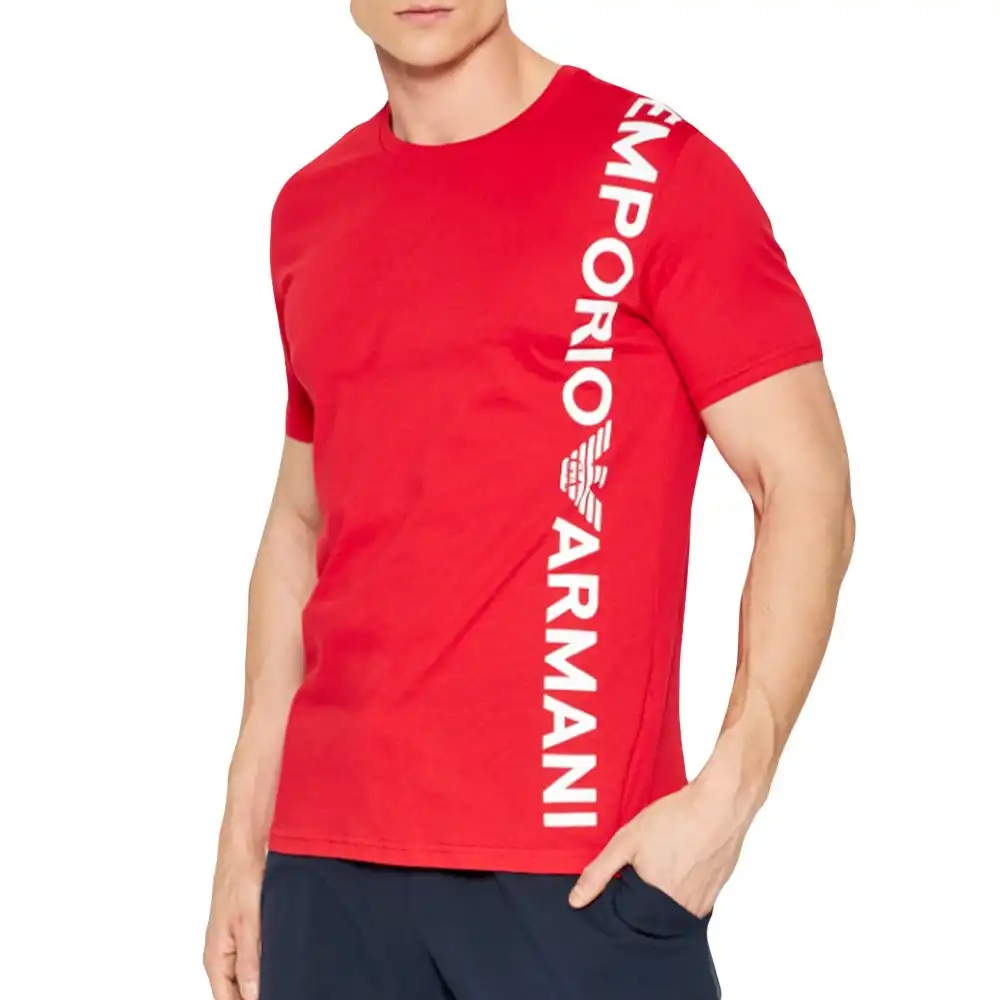 T shirt manche courte homme Emporio Armani Classic logo Rouge - ZESHOES