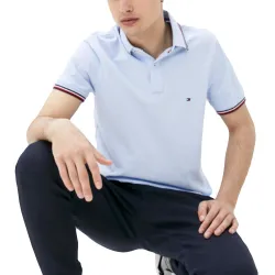 Polo manche courte Tommy Jeans azur blue Bleu - ZESHOES