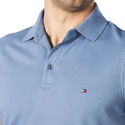 Polo manche courte Tommy Jeans little logo Bleu - ZESHOES