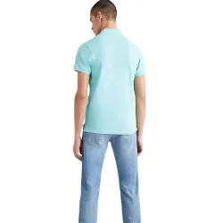 Polo manche courte Tommy Jeans Classic logo flag Vert - ZESHOES Polo manche courte Tommy Jeans Classic logo flag Vert - ZESHOES