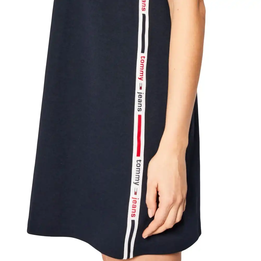 Robe femme Tommy Jeans Litle flag logo Bleu - ZESHOES