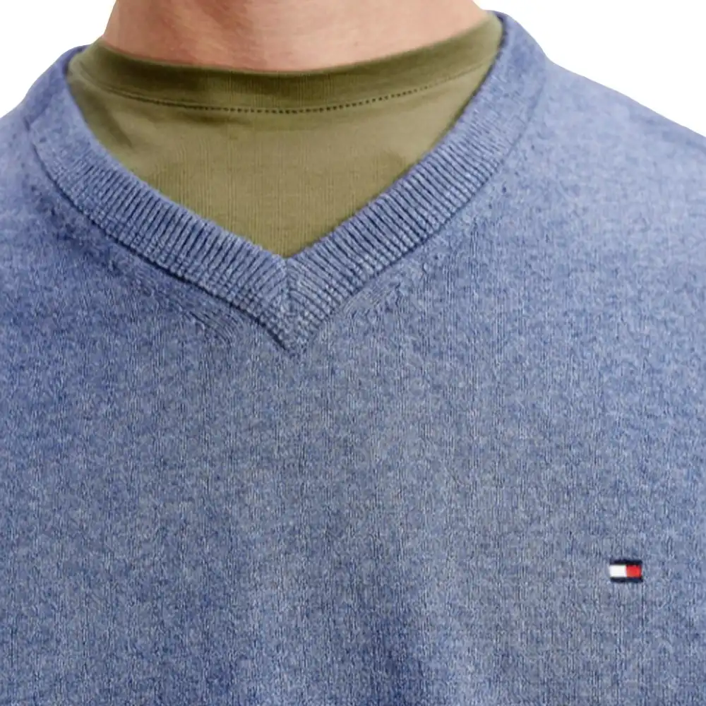 Pull homme Tommy Jeans Mini flag logo Bleu - ZESHOES Pull homme Tommy Jeans Mini flag logo Bleu - ZESHOES