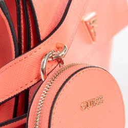 Sac a main femme Guess Alexie coral Rose - ZESHOES