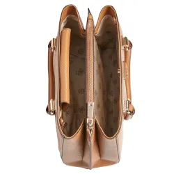 Sac a main femme Guess alexie Saffiano Cognac - ZESHOES