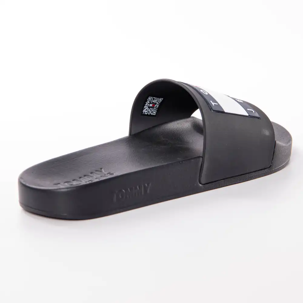 Claquette homme Tommy Jeans Flag pool slide Noir - ZESHOES