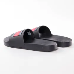 Claquette homme Tommy Jeans Flag pool slide Noir - ZESHOES