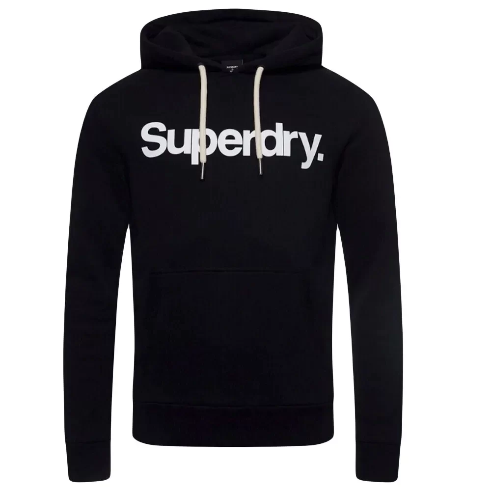 Superdry Sweat Classic front logo white Femme Noir