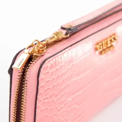 Portefeuille femme Guess Laurel slg corail Rose - ZESHOES Portefeuille femme Guess Laurel slg corail Rose - ZESHOES