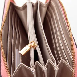 Portefeuille femme Guess Laurel slg corail Rose - ZESHOES Portefeuille femme Guess Laurel slg corail Rose - ZESHOES