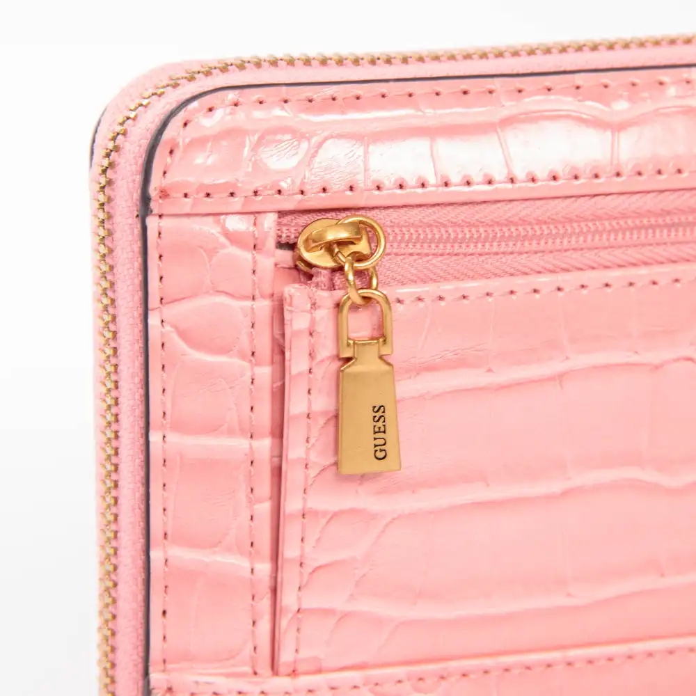 Portefeuille femme Guess Laurel slg corail Rose - ZESHOES Portefeuille femme Guess Laurel slg corail Rose - ZESHOES