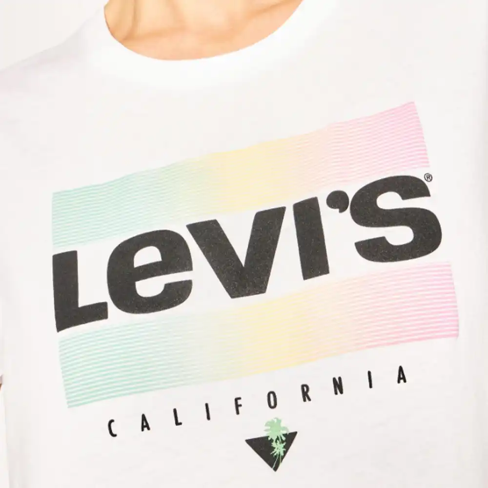 Tee shirt manche courte femme Levis Logo multicolor Blanc - ZESHOES
