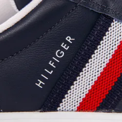 Basket de ville basse homme Tommy Jeans Essential leather cupsole Bleu - ZESHOES Basket de ville basse homme Tommy Jeans Essential leather cupsole Bleu - ZESHOES