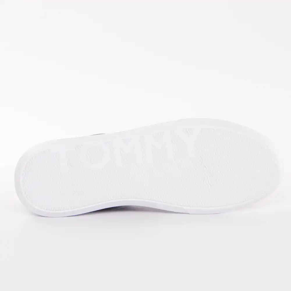 Basket de ville basse homme Tommy Jeans Essential leather cupsole Bleu - ZESHOES Basket de ville basse homme Tommy Jeans Essential leather cupsole Bleu - ZESHOES