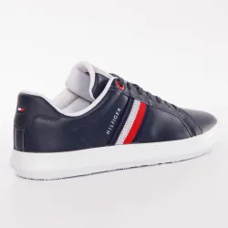 Basket de ville basse homme Tommy Jeans Essential leather cupsole Bleu - ZESHOES Basket de ville basse homme Tommy Jeans Essential leather cupsole Bleu - ZESHOES