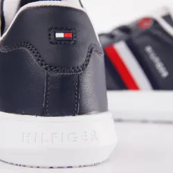 Basket de ville basse homme Tommy Jeans Essential leather cupsole Bleu - ZESHOES Basket de ville basse homme Tommy Jeans Essential leather cupsole Bleu - ZESHOES