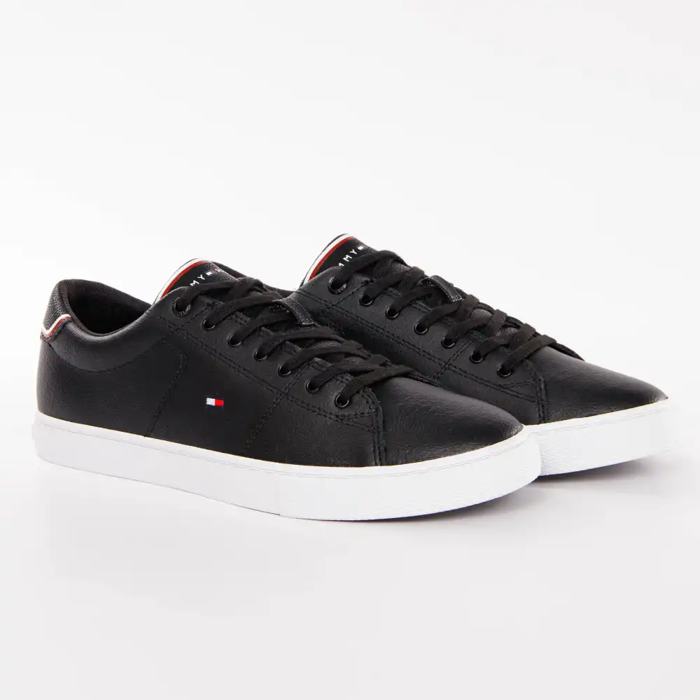 Basket de ville basse homme Tommy Jeans Essential leather sneaker Noir - ZESHOES