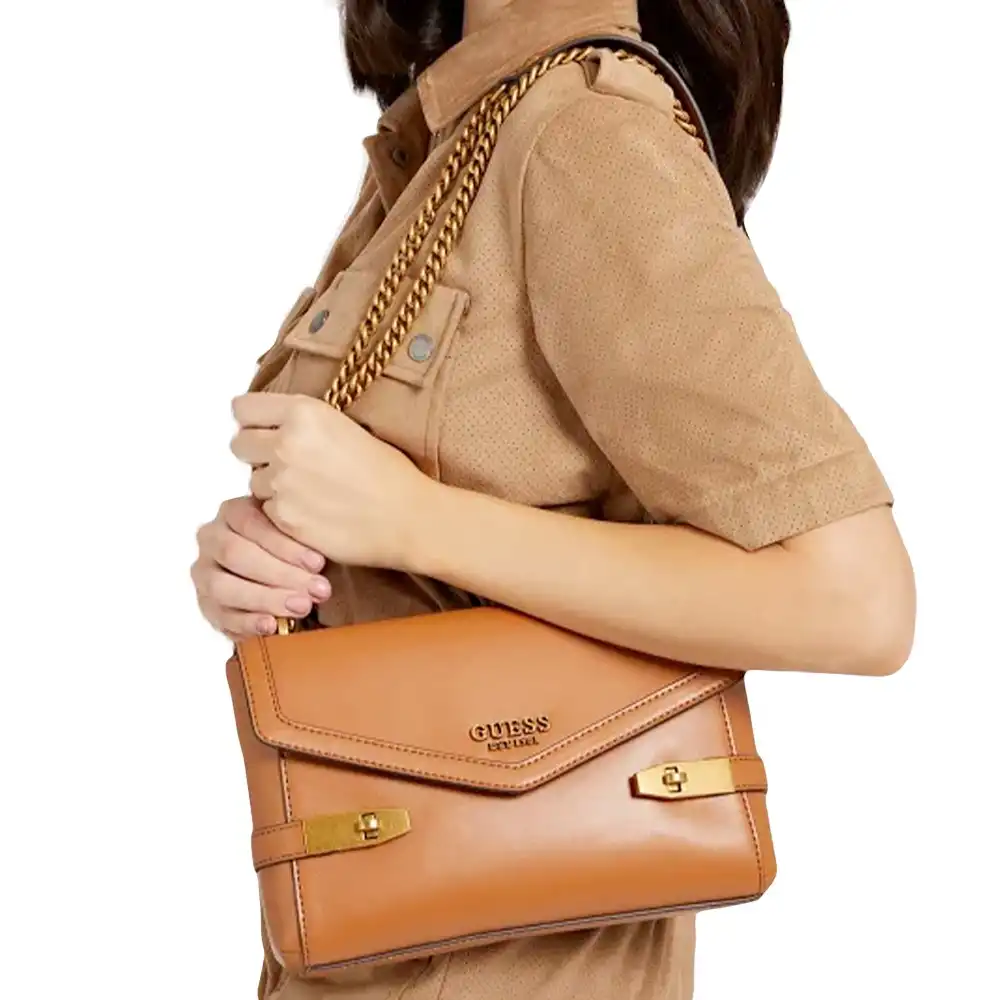 Pochette femme Guess Zadie mini Marron - ZESHOES