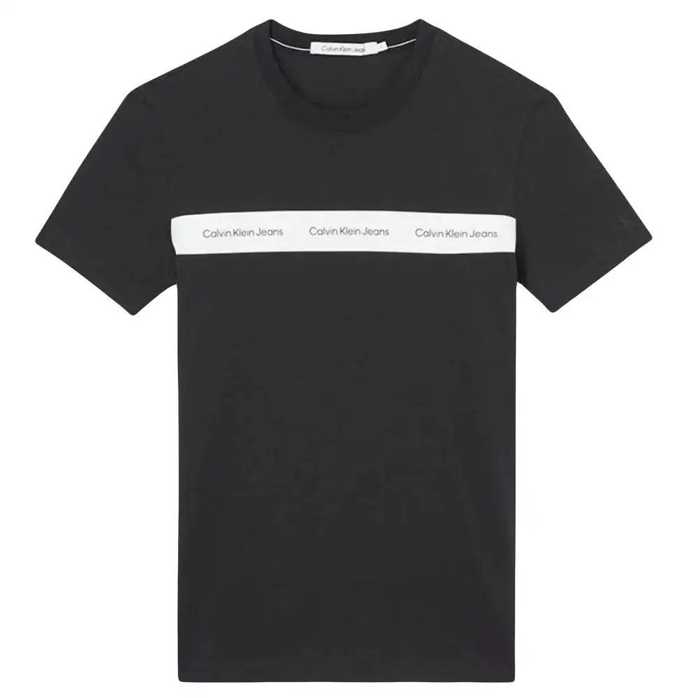 T shirt manche courte homme Calvin Klein Front line logo Noir - ZESHOES