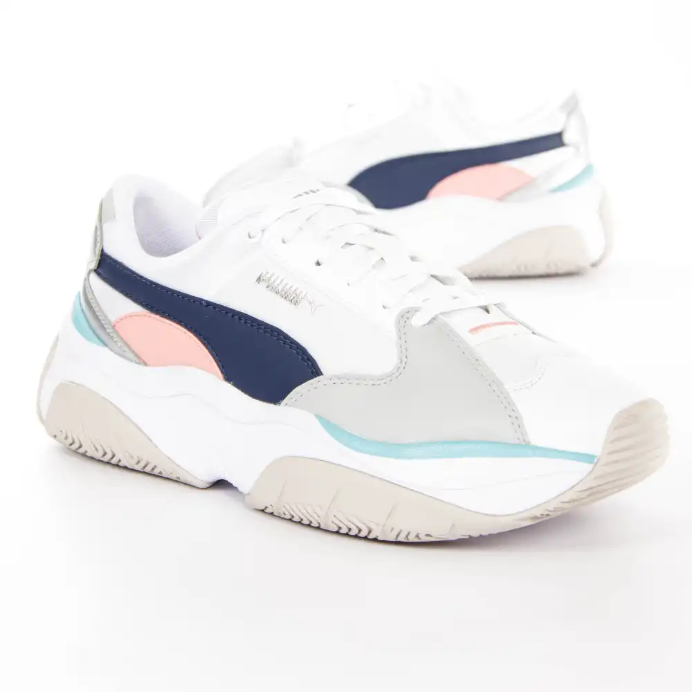 Basket basse femme Puma Storm.y metallic wn's Blanc - ZESHOES Basket basse femme Puma Storm.y metallic wn's Blanc - ZESHOES