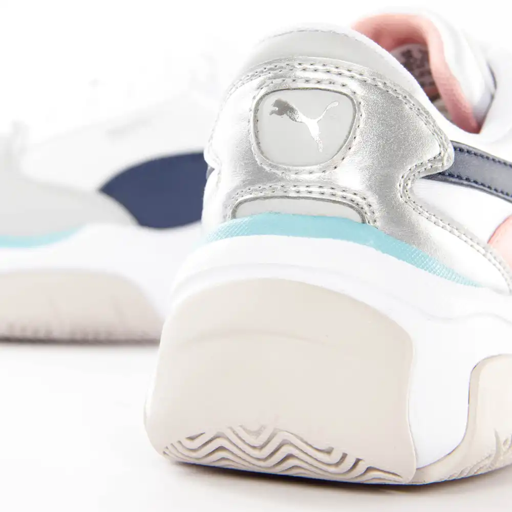 Basket basse femme Puma Storm.y metallic wn's Blanc - ZESHOES Basket basse femme Puma Storm.y metallic wn's Blanc - ZESHOES