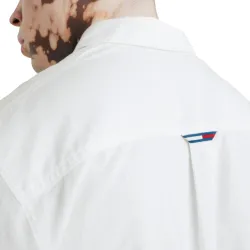 Chemise manches longues homme Tommy Jeans Linen blend spring shirt Blanc - ZE...