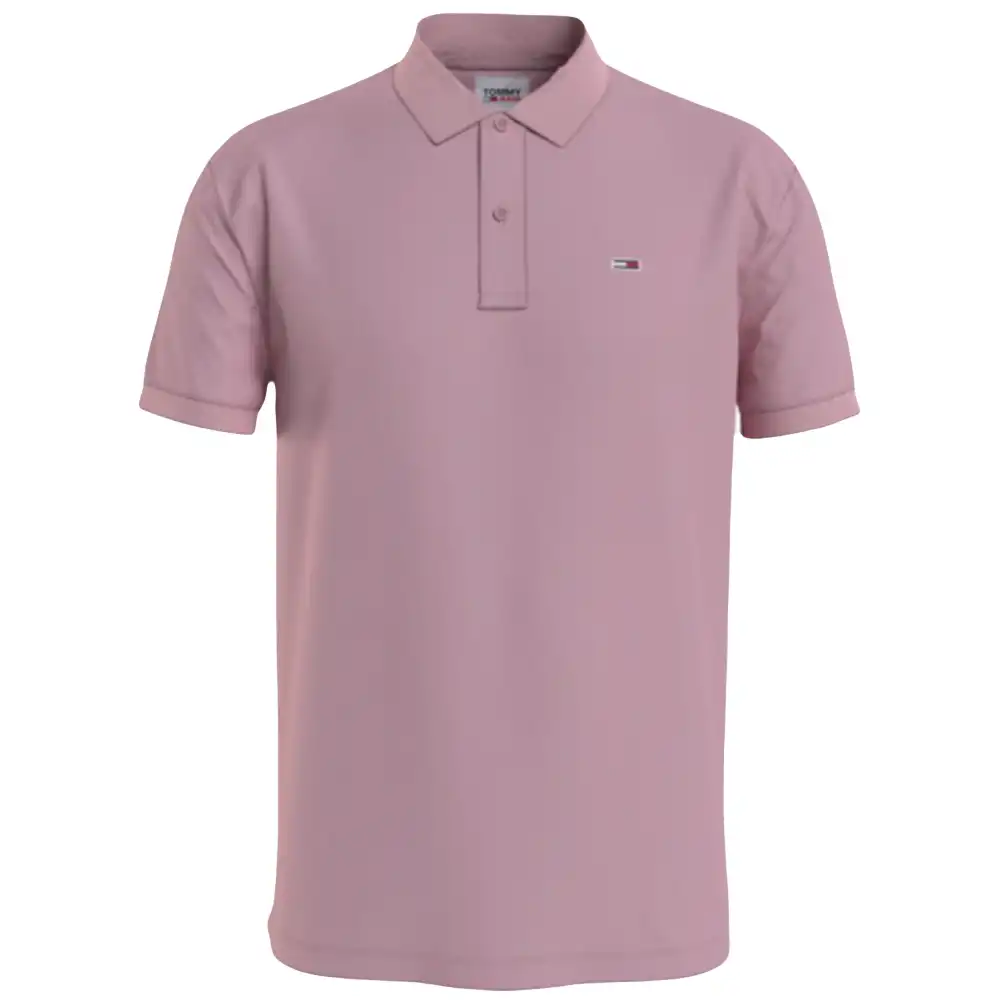 Polo manche courte Tommy Jeans Solid stretch Rose - ZESHOES Polo manche courte Tommy Jeans Solid stretch Rose - ZESHOES