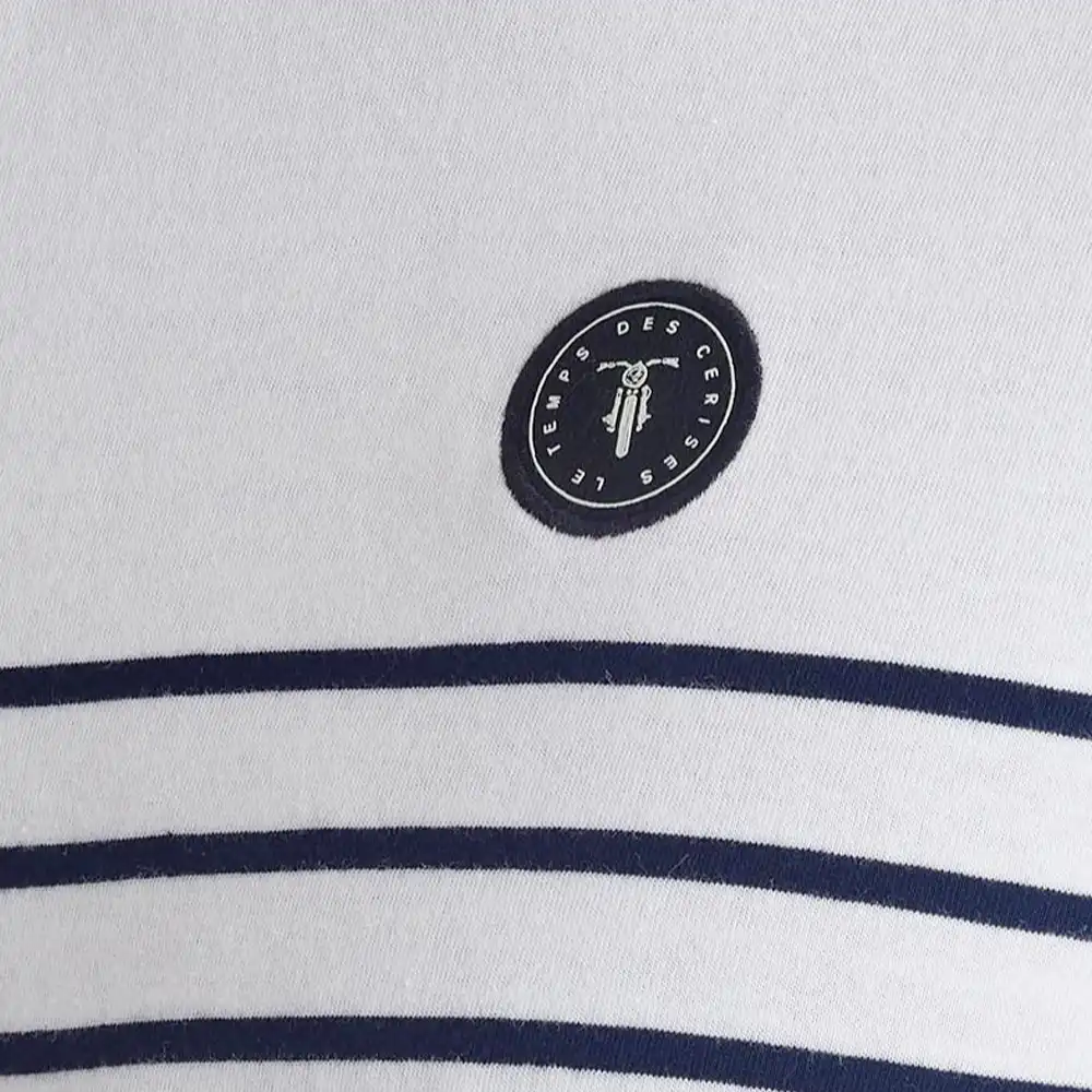 T shirt manche courte homme Le Temps Des Cerises Palun marinière Blanc - ZESHOES T shirt manche courte homme Le Temps Des Cerises Palun marinière Blanc - ZESHOES