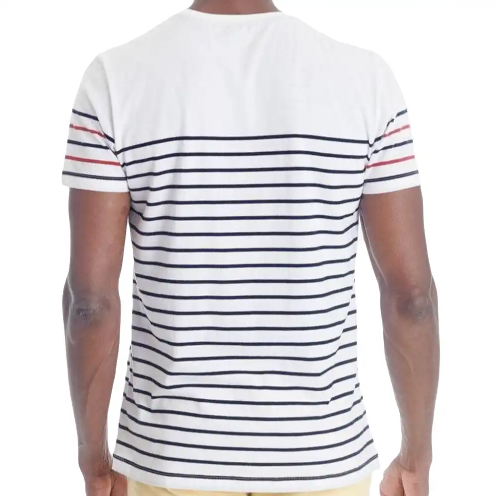 T shirt manche courte homme Le Temps Des Cerises Palun marinière Blanc - ZESHOES T shirt manche courte homme Le Temps Des Cerises Palun marinière Blanc - ZESHOES