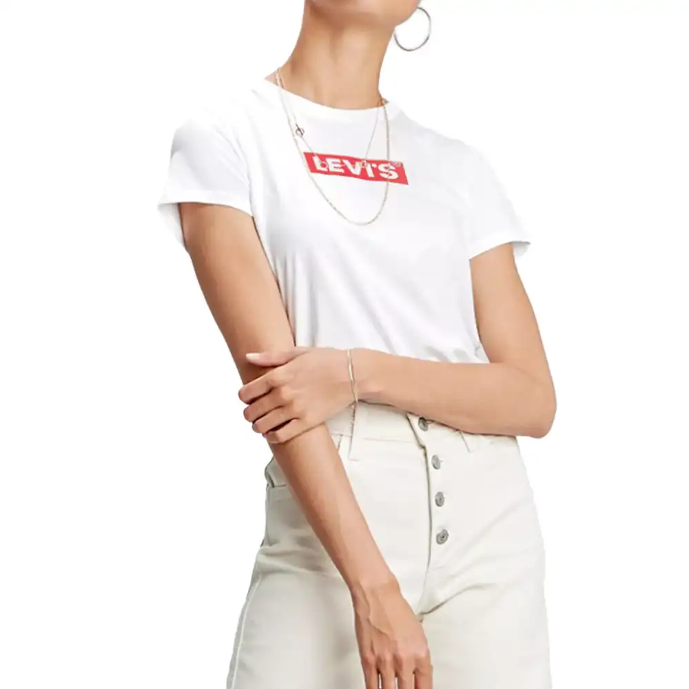 Tee shirt manche courte femme Levis Original logo Blanc - ZESHOES