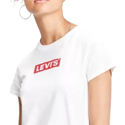 Tee shirt manche courte femme Levis Original logo Blanc - ZESHOES