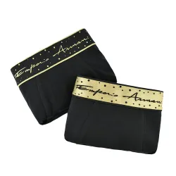Boxer homme Emporio Armani Pack x2 unlimited gold logo Noir - ZESHOES