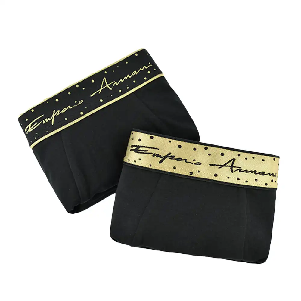 Boxer homme Emporio Armani Pack x2 unlimited gold logo Noir - ZESHOES