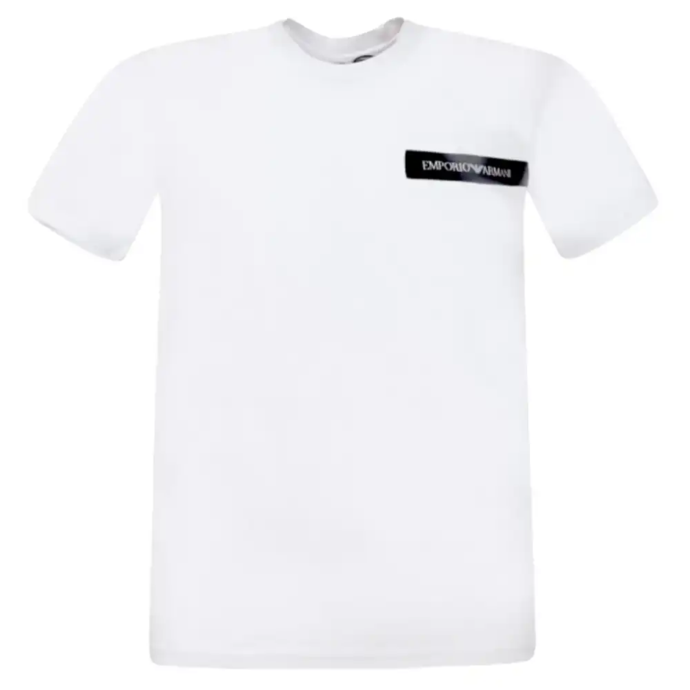 T shirt manche courte homme Emporio Armani classic logo Blanc - ZESHOES