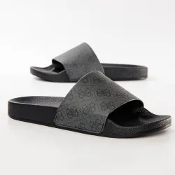 Claquette homme Guess Colico logo 4g Gris - ZESHOES