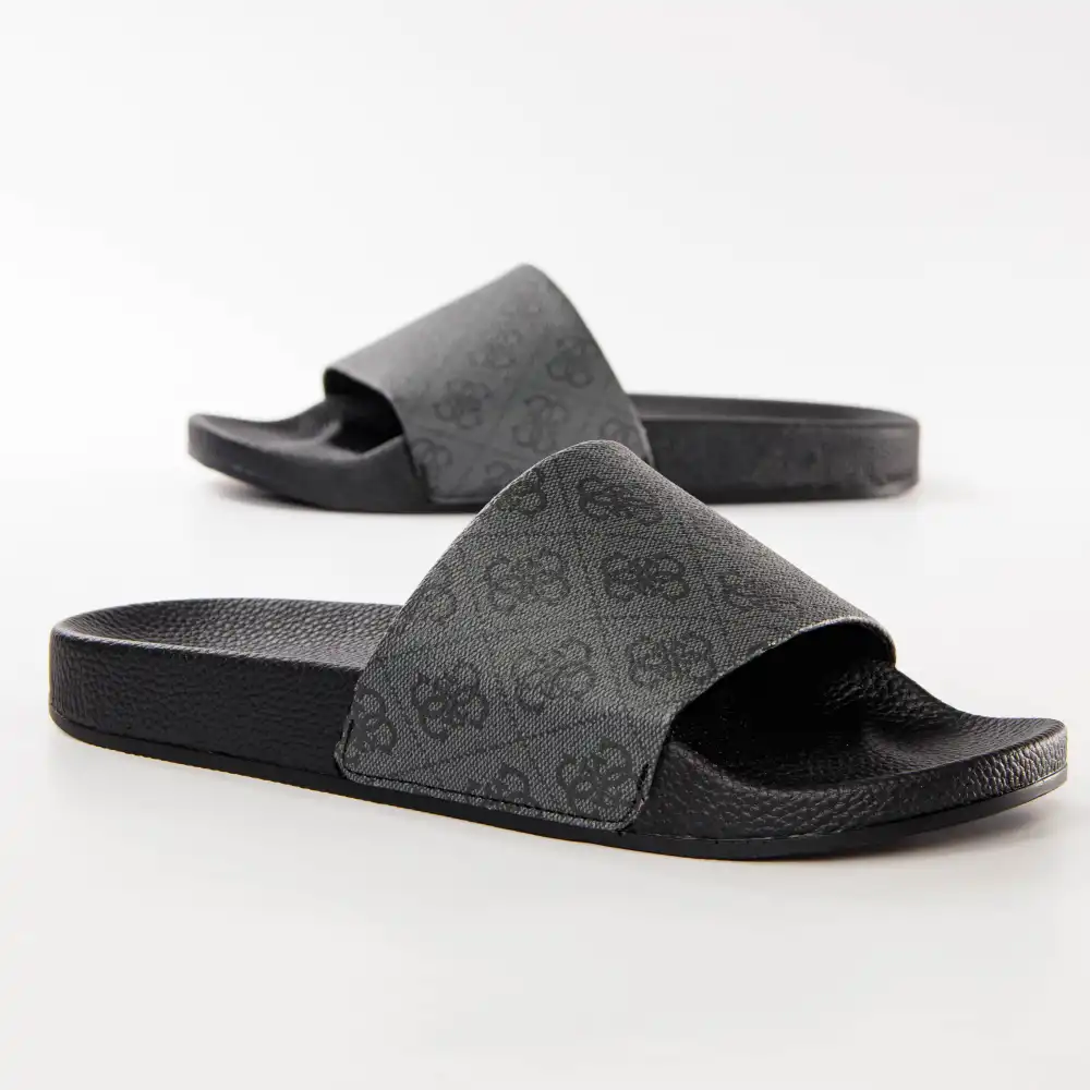 Claquette homme Guess Colico logo 4g Gris - ZESHOES