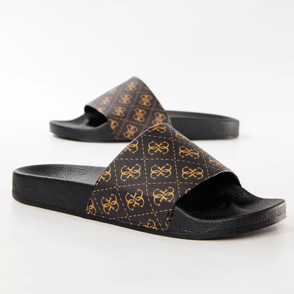 Claquette homme Guess Colico logo 4g Marron - ZESHOES Claquette homme Guess Colico logo 4g Marron - ZESHOES