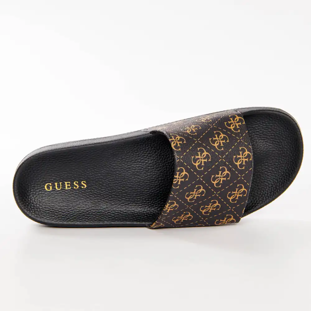 Claquette homme Guess Colico logo 4g Marron - ZESHOES Claquette homme Guess Colico logo 4g Marron - ZESHOES