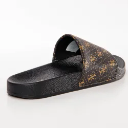 Claquette homme Guess Colico logo 4g Marron - ZESHOES Claquette homme Guess Colico logo 4g Marron - ZESHOES