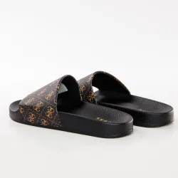 Claquette homme Guess Colico logo 4g Marron - ZESHOES Claquette homme Guess Colico logo 4g Marron - ZESHOES