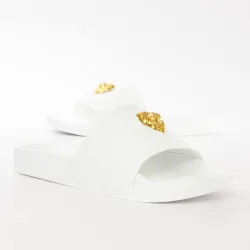 Claquette homme Guess Colico leo Blanc - ZESHOES Claquette homme Guess Colico leo Blanc - ZESHOES