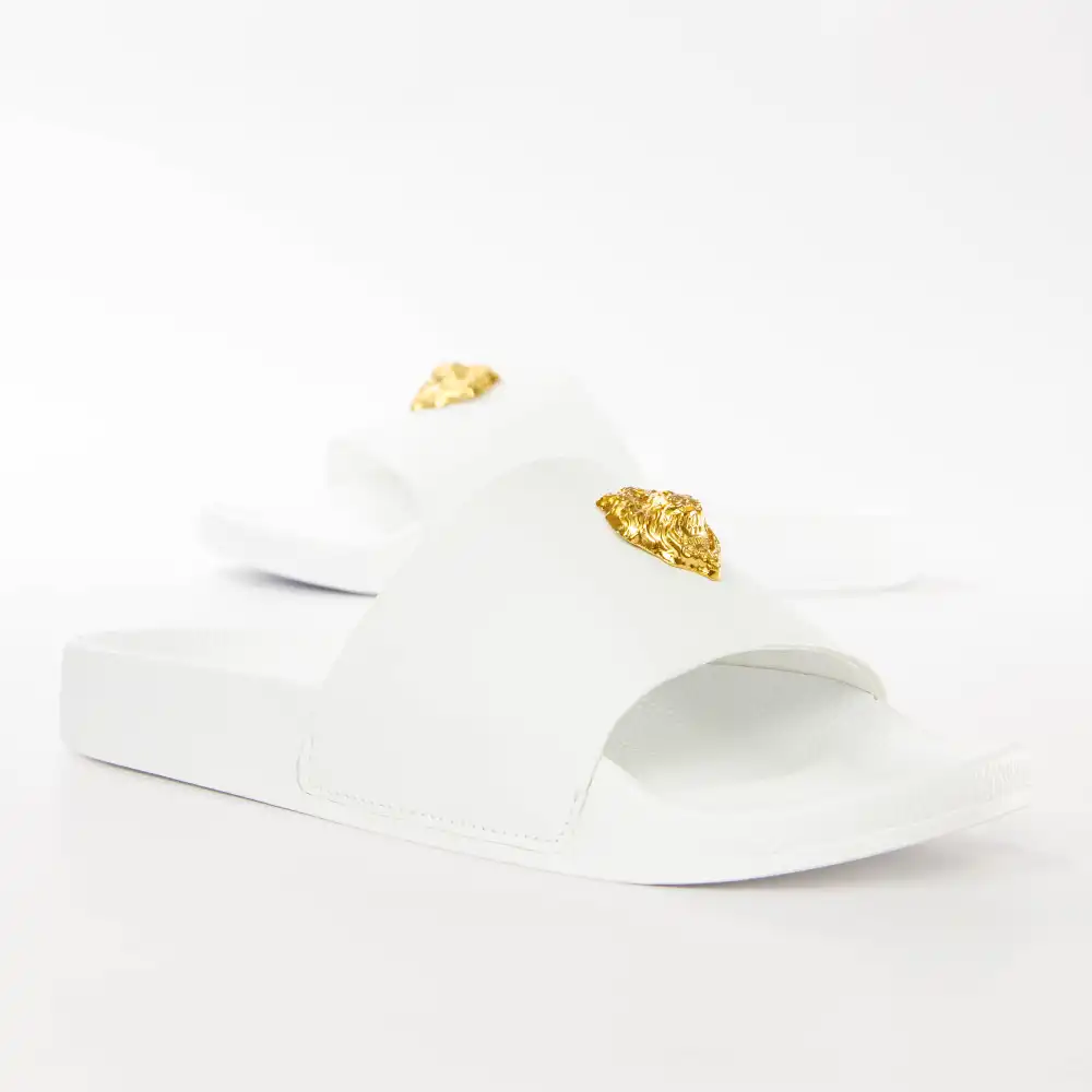 Claquette homme Guess Colico leo Blanc - ZESHOES Claquette homme Guess Colico leo Blanc - ZESHOES