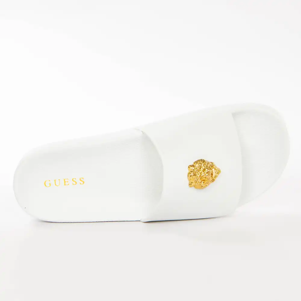 Claquette homme Guess Colico leo Blanc - ZESHOES Claquette homme Guess Colico leo Blanc - ZESHOES