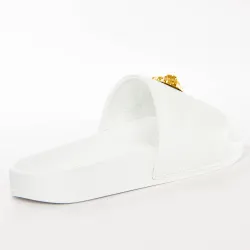 Claquette homme Guess Colico leo Blanc - ZESHOES Claquette homme Guess Colico leo Blanc - ZESHOES