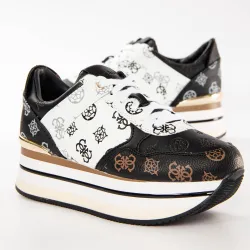 Basket de ville basse femme Guess Hindle sneaker Noir - ZESHOES Basket de ville basse femme Guess Hindle sneaker Noir - ZESHOES