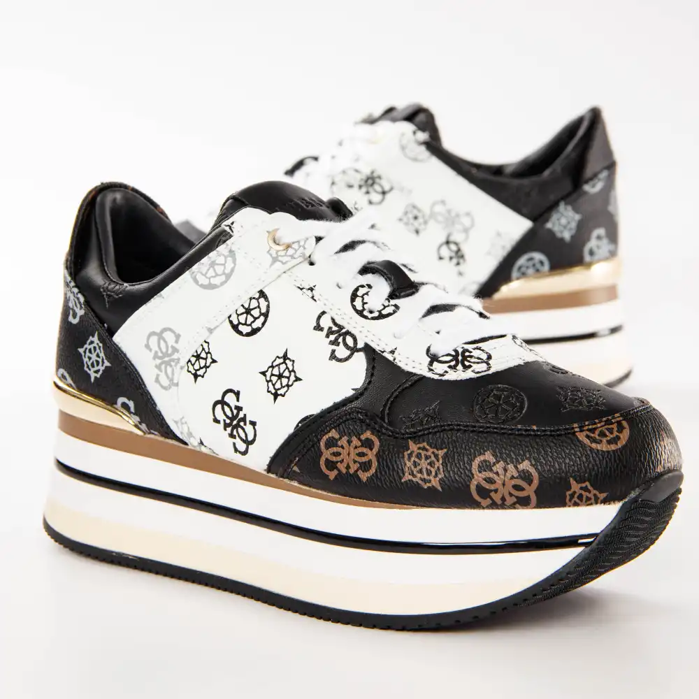 Basket de ville basse femme Guess Hindle sneaker Noir - ZESHOES Basket de ville basse femme Guess Hindle sneaker Noir - ZESHOES