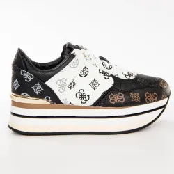 Basket de ville basse femme Guess Hindle sneaker Noir - ZESHOES Basket de ville basse femme Guess Hindle sneaker Noir - ZESHOES