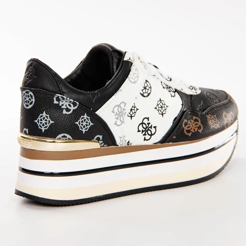 Basket de ville basse femme Guess Hindle sneaker Noir - ZESHOES Basket de ville basse femme Guess Hindle sneaker Noir - ZESHOES