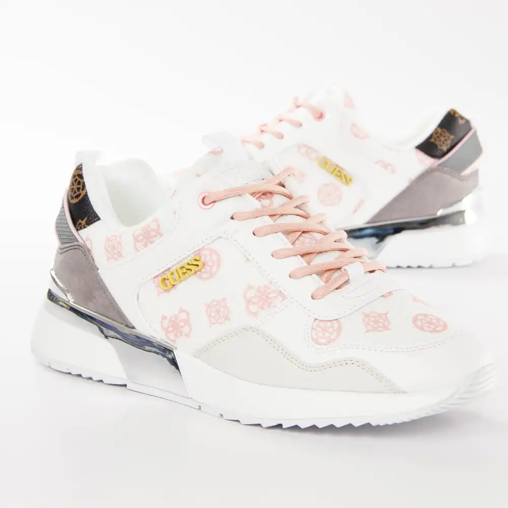 Basket de ville basse femme Guess Metz Blanc - ZESHOES