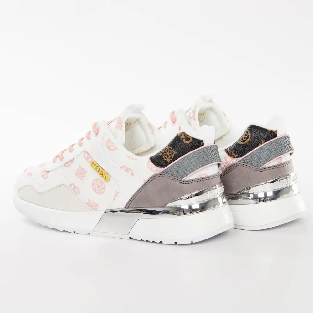 Basket de ville basse femme Guess Metz Blanc - ZESHOES