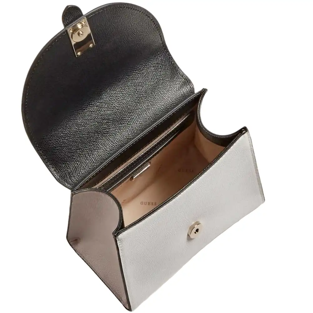 Sac a main femme Guess Nerea color block noir et blanc - ZESHOES